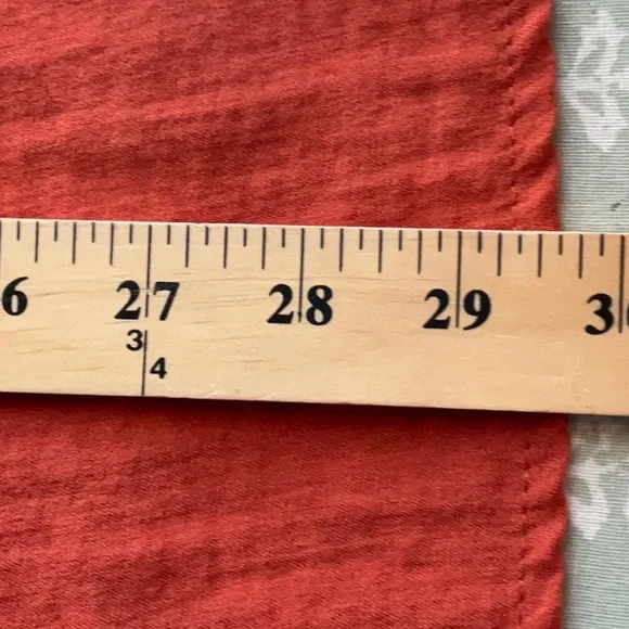 Yushi Women’s Orange 3/4 Sleeves Tunic Lagenlook Blouse Size X-Large - Picture 8 of 10